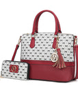 Saylor Circular M Emblem Print Women Tote Bag with matching Wristlet