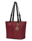 Lori M logo Printed Vegan Leather Women Tote Bag