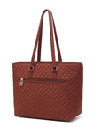 MKF Collection Hallie Solid Quilted Cotton Women Tote Bag by Mia k