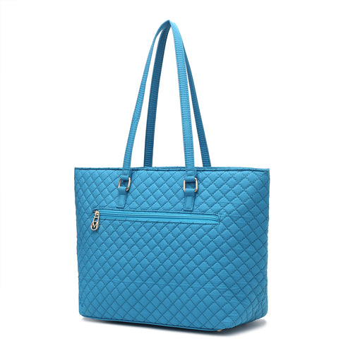 MKF Collection Hallie Solid Quilted Cotton Women Tote Bag by Mia k