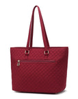 MKF Collection Hallie Solid Quilted Cotton Women Tote Bag by Mia k