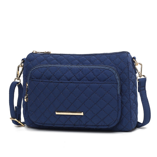 MKF Collection Rosalie Solid Quilted Cotton Women Shoulder Bag by Mia