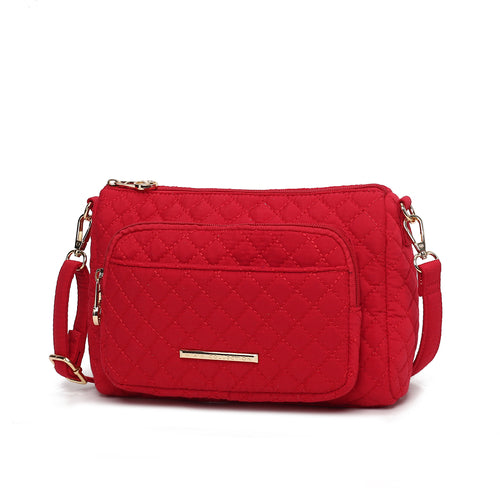 MKF Collection Rosalie Solid Quilted Cotton Women Shoulder Bag by Mia