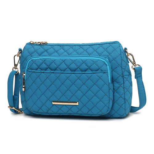 MKF Collection Rosalie Solid Quilted Cotton Women Shoulder Bag by Mia