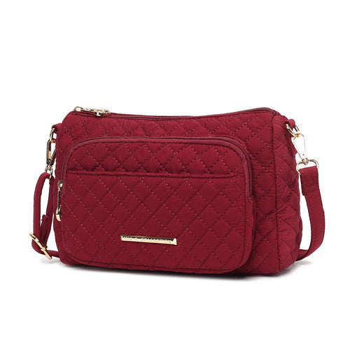 MKF Collection Rosalie Solid Quilted Cotton Women Shoulder Bag by Mia