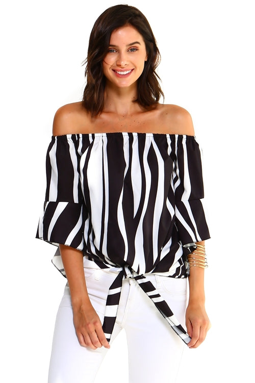 Women&#39;s Strapless Striped Bandage Tops