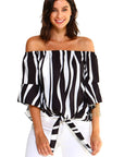 Women's Strapless Striped Bandage Tops