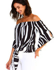 Women's Strapless Striped Bandage Tops