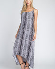 Women's Snakeskin Print Maxi Tank Dress