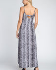 Women's Snakeskin Print Maxi Tank Dress