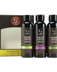 Earthly Body Hemp Seed Massage Oil 3-Piece Gift Set 2 oz.