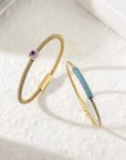 Gemstone CZ Halo bracelet Set