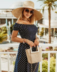 Off-Shoulder Short Sleeve Casual Waist-High Dress