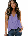 Loose V-neck Chiffon Tank Tops