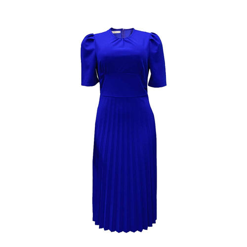 Short Sleeve Pleated Solid Color Plus Size Dress