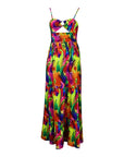 Print Spaghetti Strap Sexy Hollow Out Beach Dress