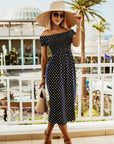 Off-Shoulder Short Sleeve Casual Waist-High Dress