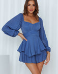 Lantern Sleeves Ruffled Short Pants Jumpsuit