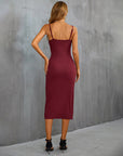  V-neck Split Bodycon Holiday Party Dress