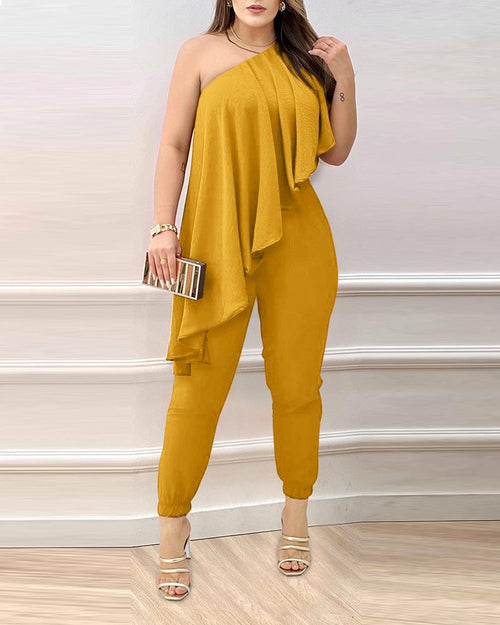 Pants Jumpsuit with Off-Shoulder