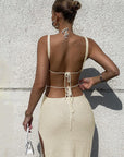 Backless Knitted Straps Dress