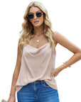 Loose V-neck Chiffon Tank Tops