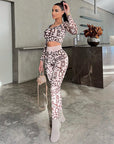 Round neck long sleeve and high waist lift hips Pants set.