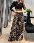 Women's Casual High-Waisted Pants and Shirt Set