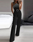 Black Sleeveless Studded Bandage Pants  Jumpsuit