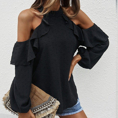 Off Shoulder Ruffles Tops