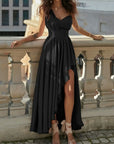 One Shoulder Ruched Ruffles Dress