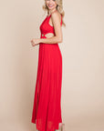 Split Front Cut Out Halter Maxi Women's Dress