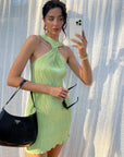 Sexy Off Shoulder Ruched Women Dress Green Dress