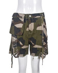 Streetwear Shorts Pants Camouflage Pockets Ditsy