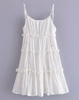 White Eyelet Dress Layered Ruffle Summer Dress