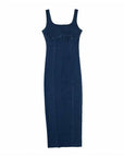 Solid Denim Women's dress with Spaghetti Strap