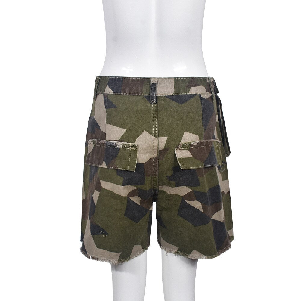 Streetwear Shorts Pants Camouflage Pockets Ditsy