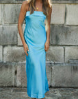 Satin Strapless Sexy Maxi Dress