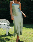Satin Strapless Sexy Maxi Dress