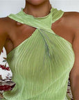 Sexy Off Shoulder Ruched Women Dress Green Dress