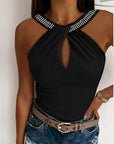 Sexy Beads Hollow Tops