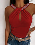 Sexy Beads Hollow Tops