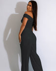 Sexy Off Shoulder Crop Top and Wide Leg Pants Set