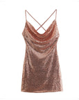 Golden Sequined Sexy Women Dress