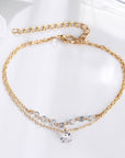 Fashion Double Layer Heart Crystal Bracelets