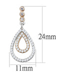 TS548 - Rose Gold + Rhodium 925 Sterling Silver Earrings with AAA