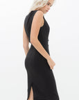 Set Impression Keyhole Front Midi Women's Dress In Black