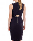 Set Impression Keyhole Front Midi Women's Dress In Black