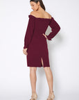 Off Shoulder Bodycon Women's Dress In Red