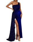 High End Fish Tail Banquet Temperament  Single Shoulder Dress